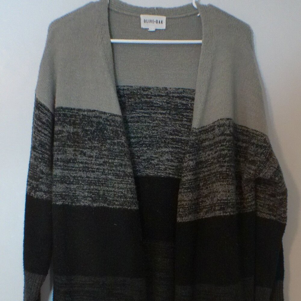 Olive + Oak Colorblock Open Front Cardigan Sweater – Women’s XS